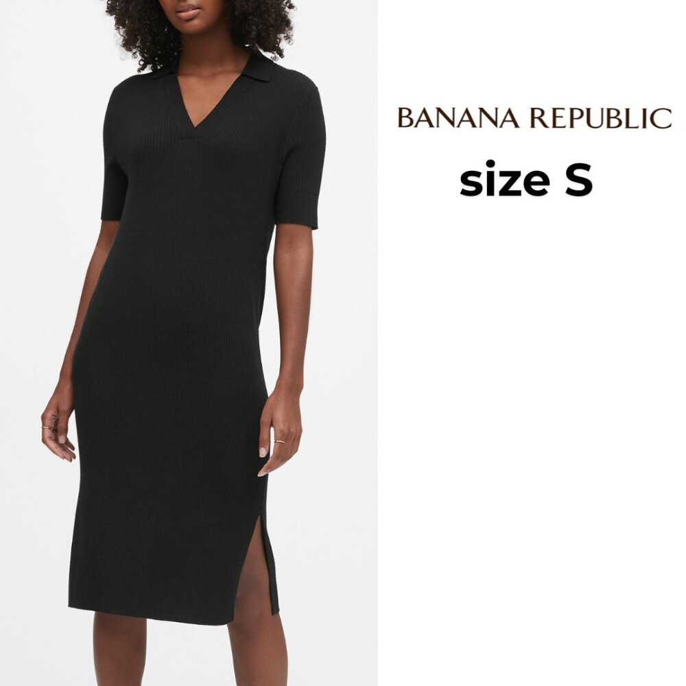 Banana Republic Ribbed Polo Sweater Dress